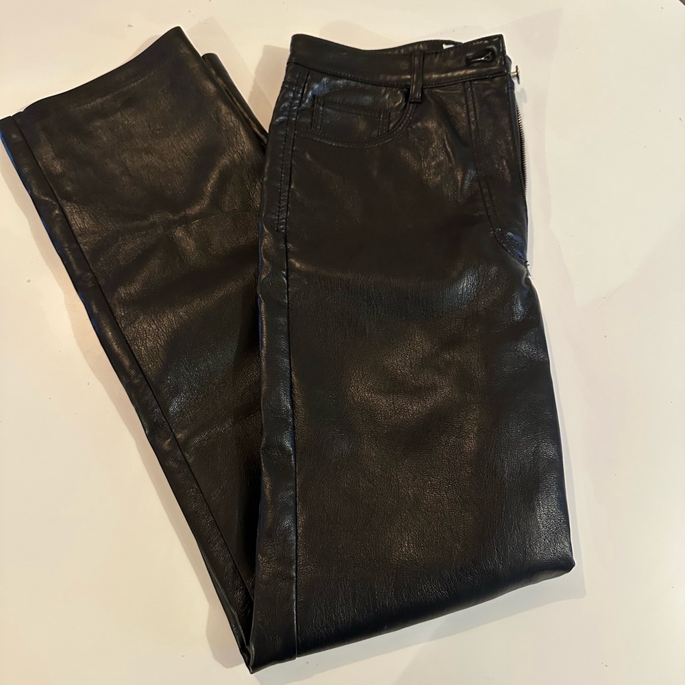 Aritzia Melis Black Faux Leather Pants